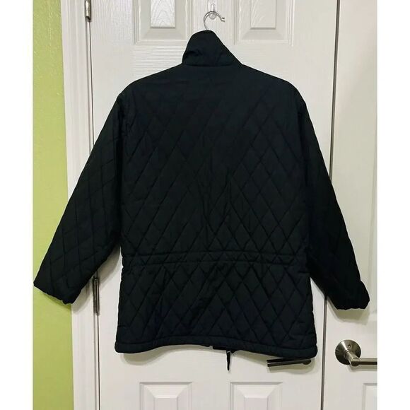 LL Bean Traveler Black‎ Quilted Diamond Stitched Jacket Women’s Size PM - Picture 6 of 13
